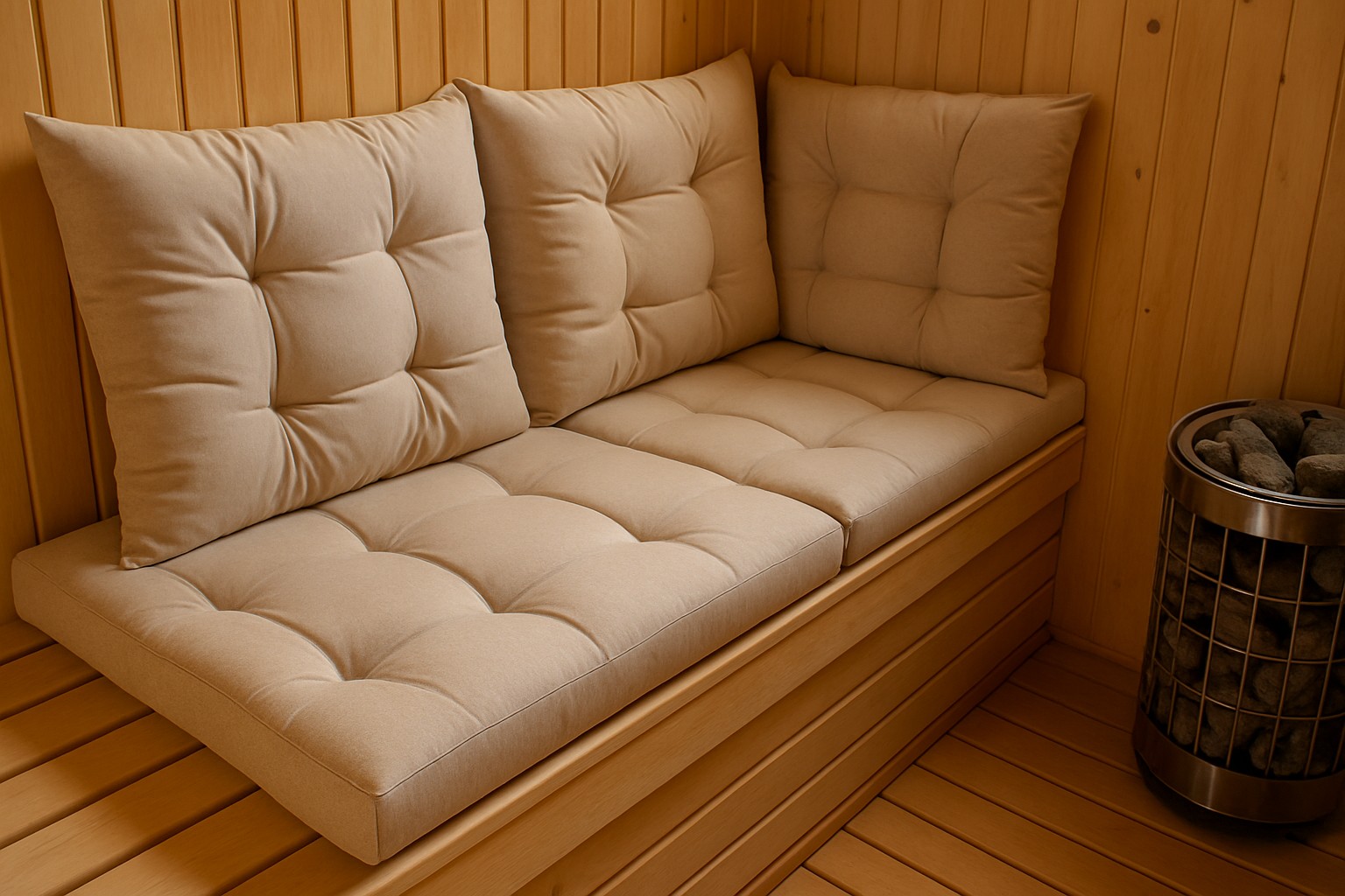 Пошив диванных подушек для бани на заказ